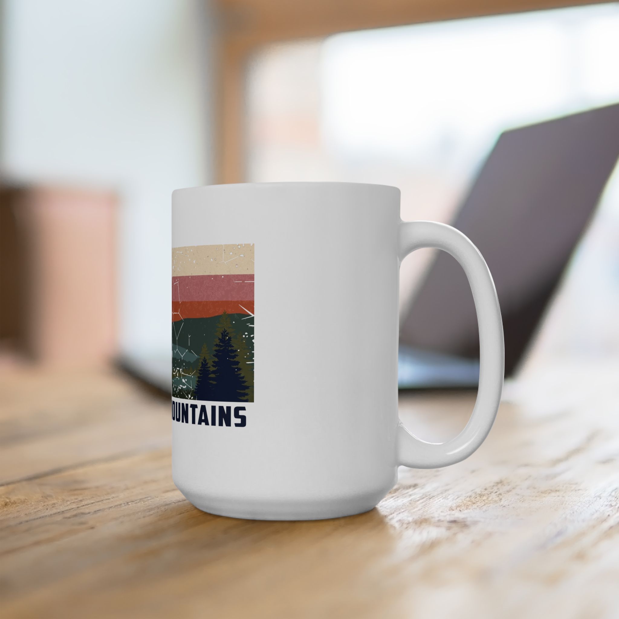 Porcupine Mountains Vintage Sunset Ceramic Mug Style 2 (11oz/15oz) - Image 10