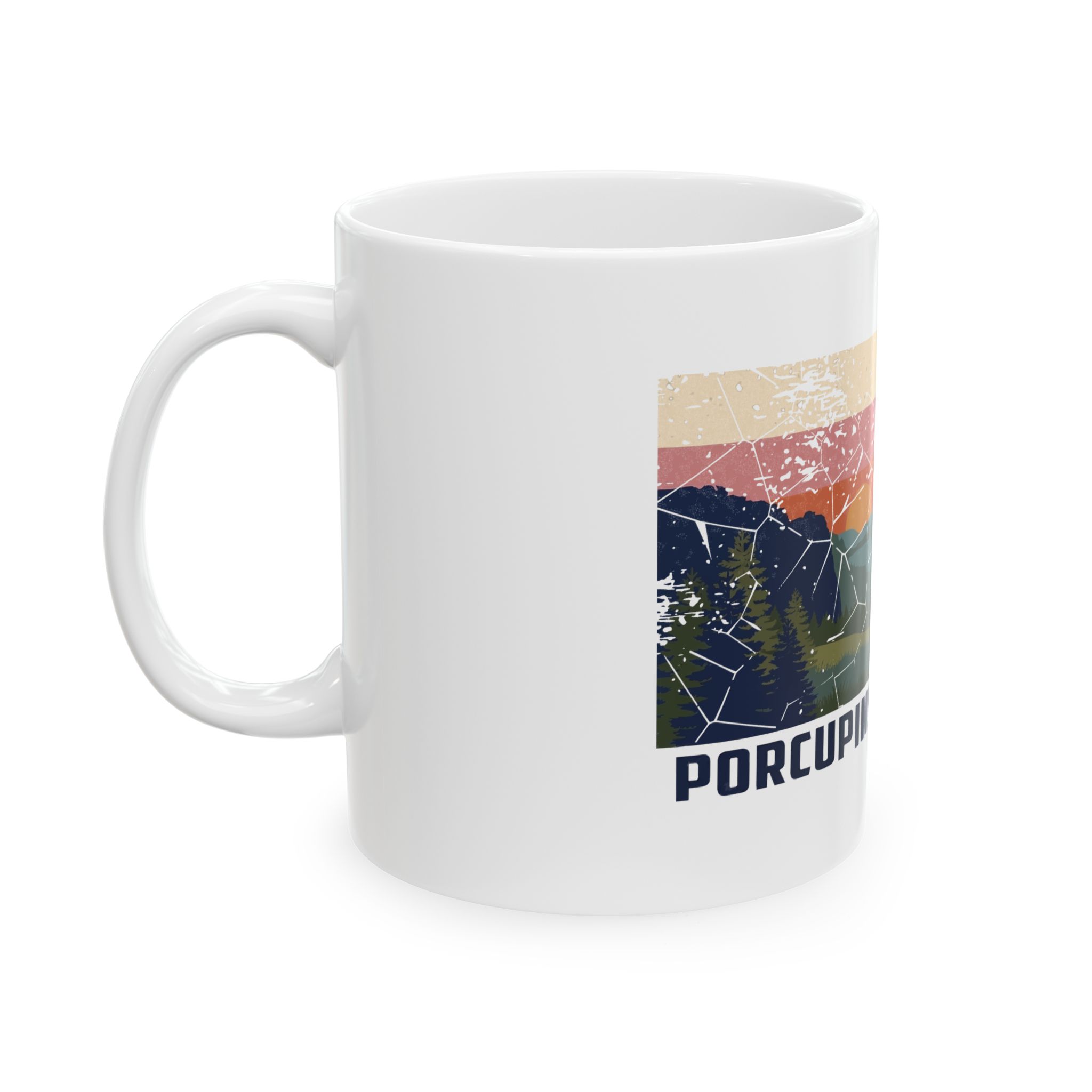 Porcupine Mountains Vintage Sunset Ceramic Mug Style 2 (11oz/15oz) - Image 4