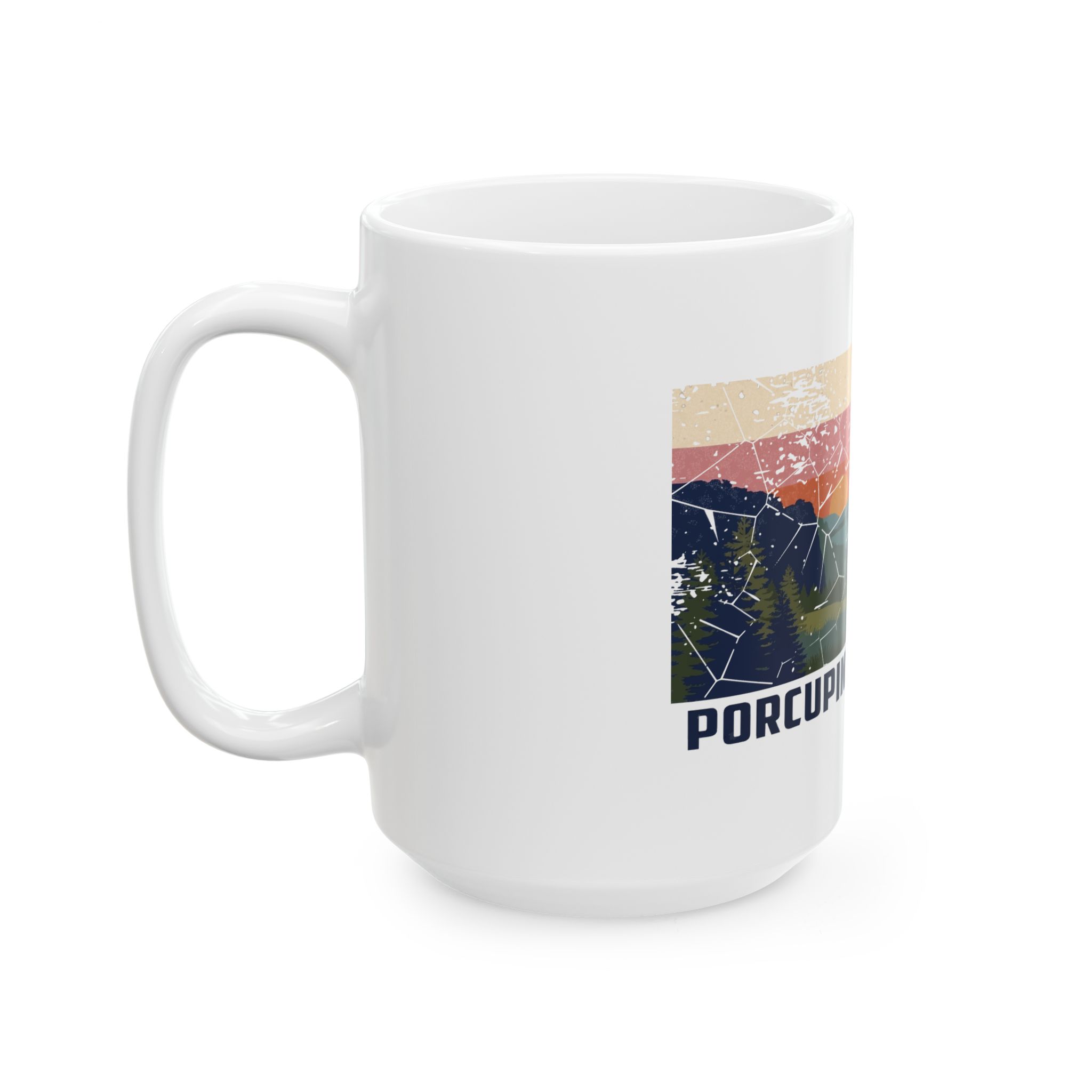 Porcupine Mountains Vintage Sunset Ceramic Mug Style 2 (11oz/15oz) - Image 8